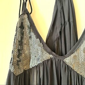 Chan Luu Black Sequin Tank